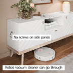 Meuble TV console Living Skog Alba beige avec tiroir, compatible avec les téléviseurs jusqu'à 65 pouces, pieds en bois, design moderne du milieu du siècle