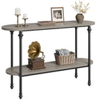 Console vintage à 2 niveaux avec rangement, table d'appoint pour entrée