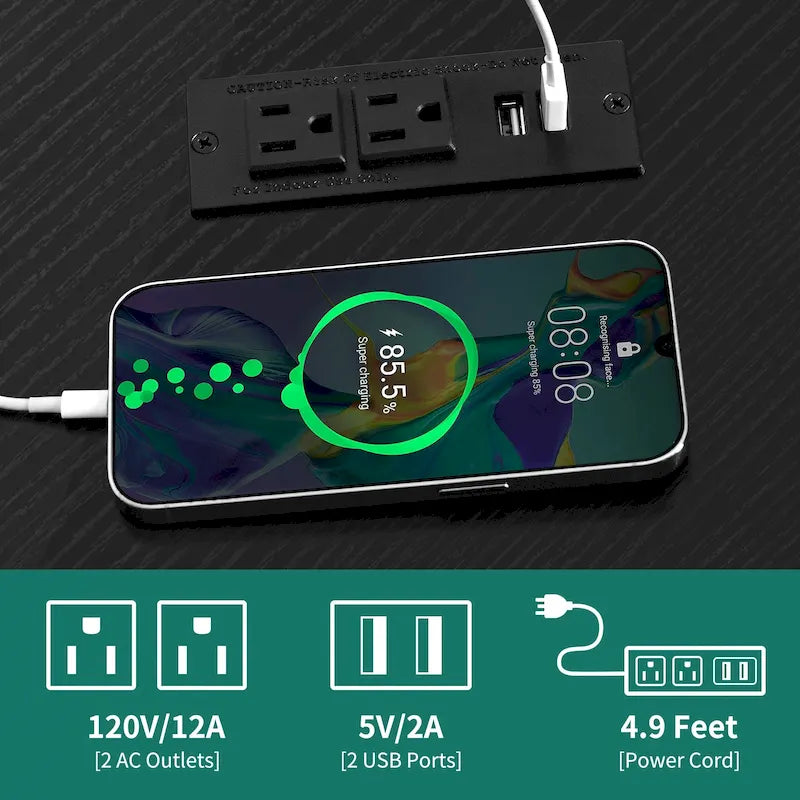 Meuble TV d'angle style ferme, console multimédia pour téléviseurs jusqu'à 55 pouces avec prise électrique