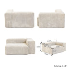 Canapé d'angle modulable 141,73, canapé en velours côtelé en forme de U avec poufs