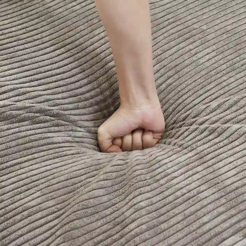 Canapé d'angle modulable 141,73, canapé en velours côtelé en forme de U avec poufs