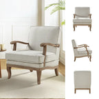 Fauteuil Rinaldo Farmhouse en polyester avec dossier et coussin confortables par HULALA HOME