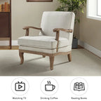 Fauteuil Rinaldo Farmhouse en polyester avec dossier et coussin confortables par HULALA HOME