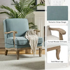 Fauteuil Rinaldo Farmhouse en polyester avec dossier et coussin confortables par HULALA HOME