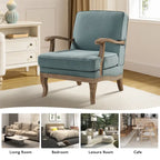 Fauteuil Rinaldo Farmhouse en polyester avec dossier et coussin confortables par HULALA HOME