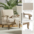 Fauteuil Rinaldo Farmhouse en polyester avec dossier et coussin confortables par HULALA HOME