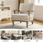 Fauteuil Rinaldo Farmhouse en polyester avec dossier et coussin confortables par HULALA HOME