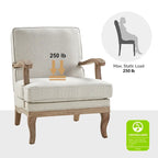 Fauteuil Rinaldo Farmhouse en polyester avec dossier et coussin confortables par HULALA HOME