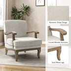 Fauteuil Rinaldo Farmhouse en polyester avec dossier et coussin confortables par HULALA HOME