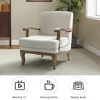 Fauteuil Rinaldo Farmhouse en polyester avec dossier et coussin confortables par HULALA HOME