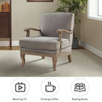 Fauteuil Rinaldo Farmhouse en polyester avec dossier et coussin confortables par HULALA HOME