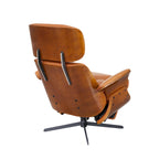 Fauteuil inclinable Art Leon en cuir véritable, style moderne du milieu du siècle