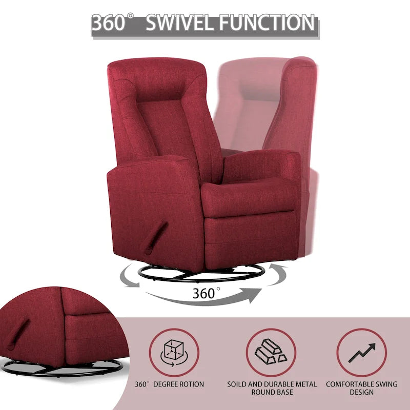 Fauteuil inclinable à bascule, fauteuil inclinable pivotant, fauteuil d'appoint