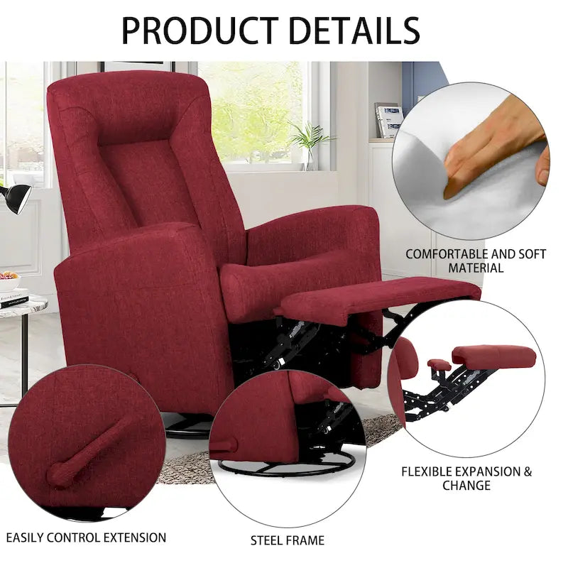 Fauteuil inclinable à bascule, fauteuil inclinable pivotant, fauteuil d'appoint