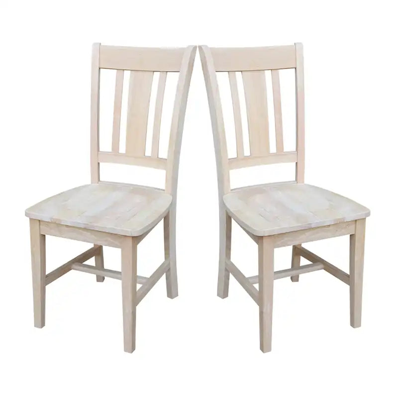 Chaises à dossier plat San Remo en bois massif d'International Concepts, lot de 2
