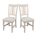 Chaises à dossier plat San Remo en bois massif d'International Concepts, lot de 2
