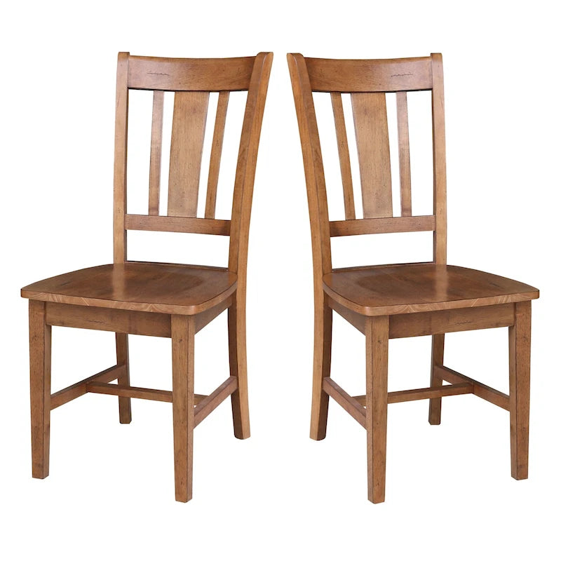 Chaises à dossier plat San Remo en bois massif d'International Concepts, lot de 2