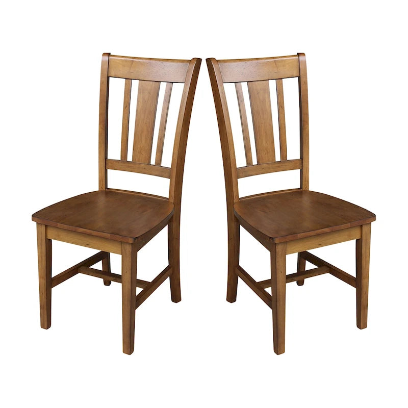 Chaises à dossier plat San Remo en bois massif d'International Concepts, lot de 2