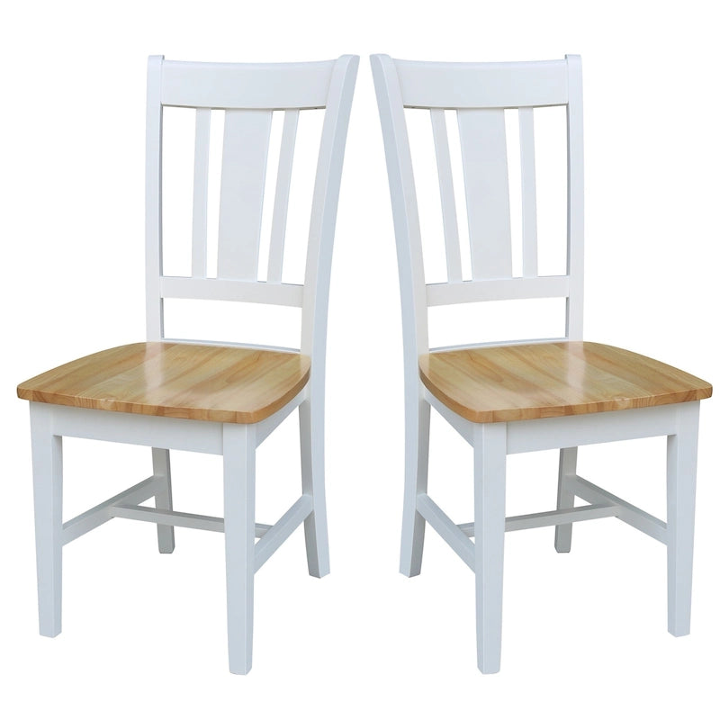 Chaises à dossier plat San Remo en bois massif d'International Concepts, lot de 2