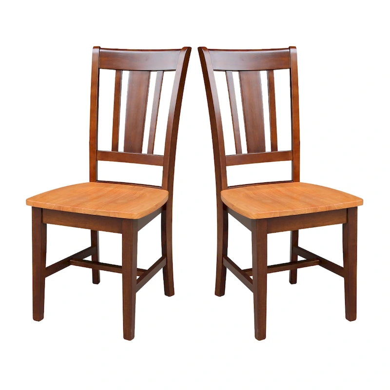 Chaises à dossier plat San Remo en bois massif d'International Concepts, lot de 2
