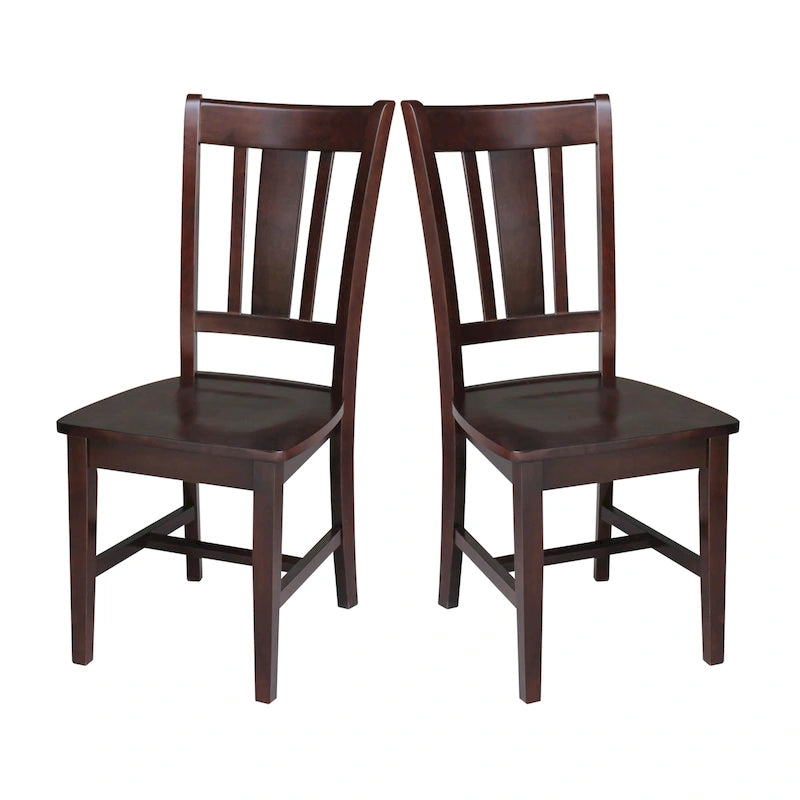 Chaises à dossier plat San Remo en bois massif d'International Concepts, lot de 2