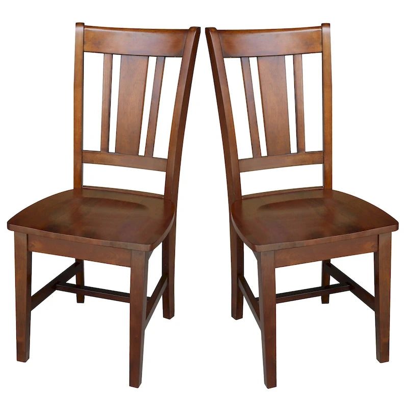 Chaises à dossier plat San Remo en bois massif d'International Concepts, lot de 2