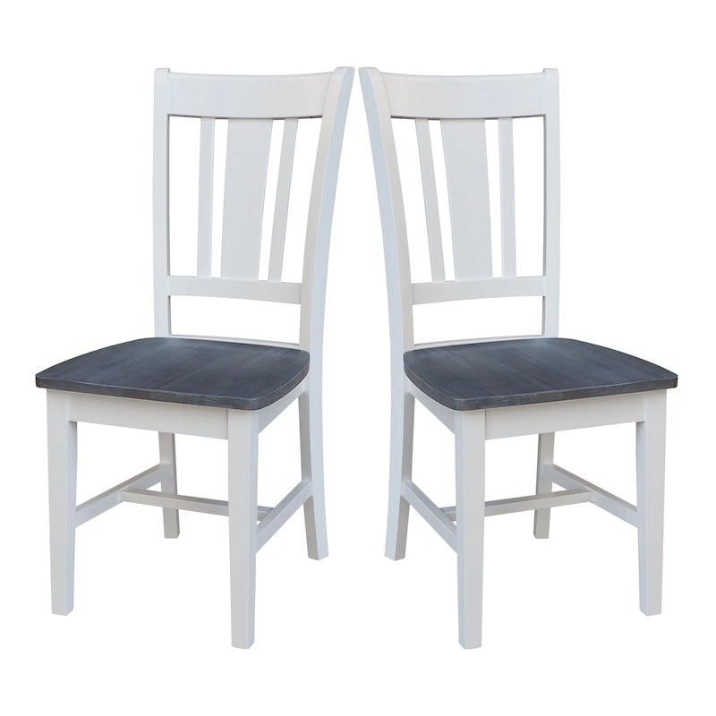 Chaises à dossier plat San Remo en bois massif d'International Concepts, lot de 2