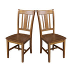 Chaises à dossier plat San Remo en bois massif d'International Concepts, lot de 2