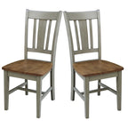 Chaises à dossier plat San Remo en bois massif d'International Concepts, lot de 2