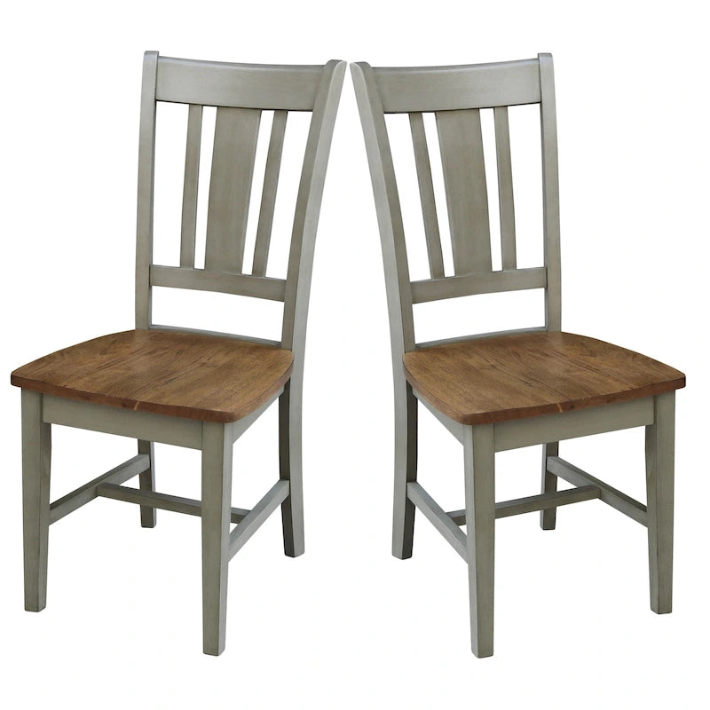 Chaises à dossier plat San Remo en bois massif d'International Concepts, lot de 2