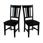 Chaises à dossier plat San Remo en bois massif d'International Concepts, lot de 2