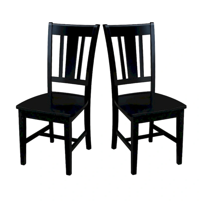 Chaises à dossier plat San Remo en bois massif d'International Concepts, lot de 2