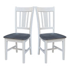 Chaises à dossier plat San Remo en bois massif d'International Concepts, lot de 2