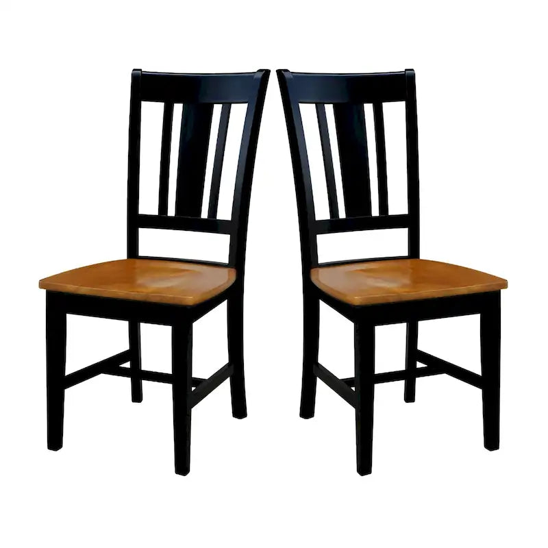 Chaises à dossier plat San Remo en bois massif d'International Concepts, lot de 2