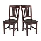Chaises à dossier plat San Remo en bois massif d'International Concepts, lot de 2