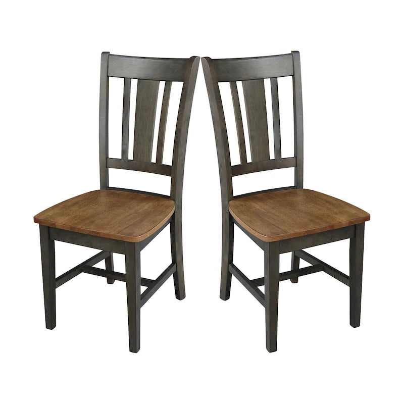 Chaises à dossier plat San Remo en bois massif d'International Concepts, lot de 2