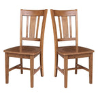 Chaises à dossier plat San Remo en bois massif d'International Concepts, lot de 2