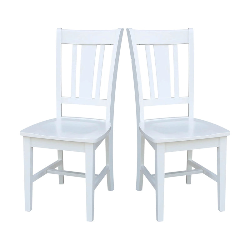 Chaises à dossier plat San Remo en bois massif d'International Concepts, lot de 2
