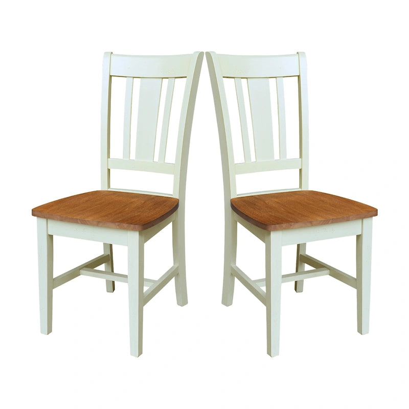 Chaises à dossier plat San Remo en bois massif d'International Concepts, lot de 2