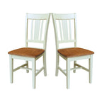 Chaises à dossier plat San Remo en bois massif d'International Concepts, lot de 2