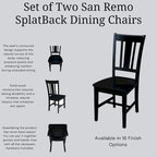 Chaises à dossier plat San Remo en bois massif d'International Concepts, lot de 2