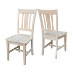 Chaises à dossier plat San Remo en bois massif d'International Concepts, lot de 2