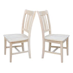 Chaises à dossier plat San Remo en bois massif d'International Concepts, lot de 2