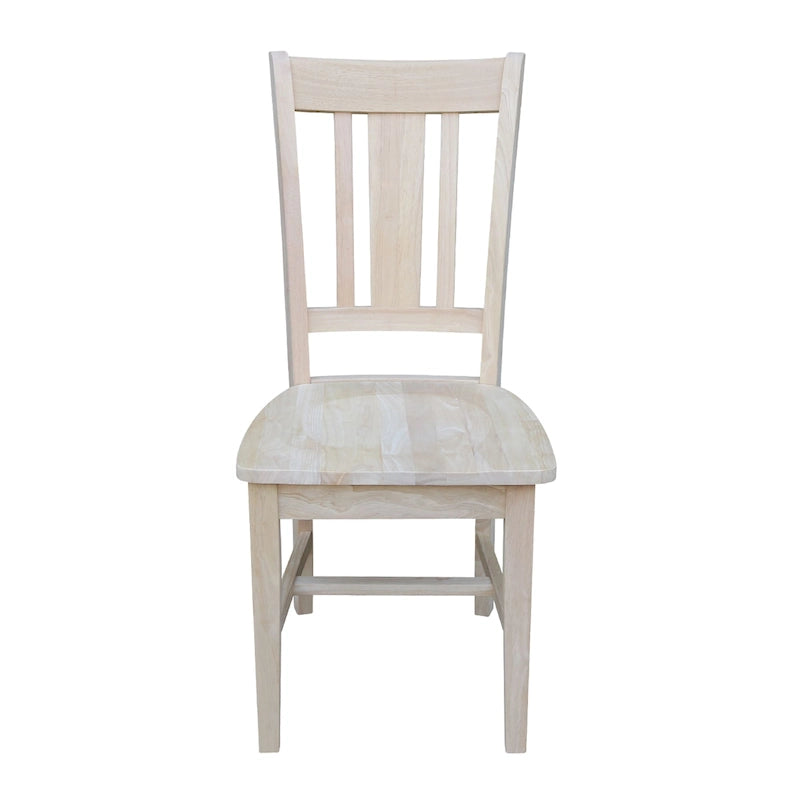 Chaises à dossier plat San Remo en bois massif d'International Concepts, lot de 2