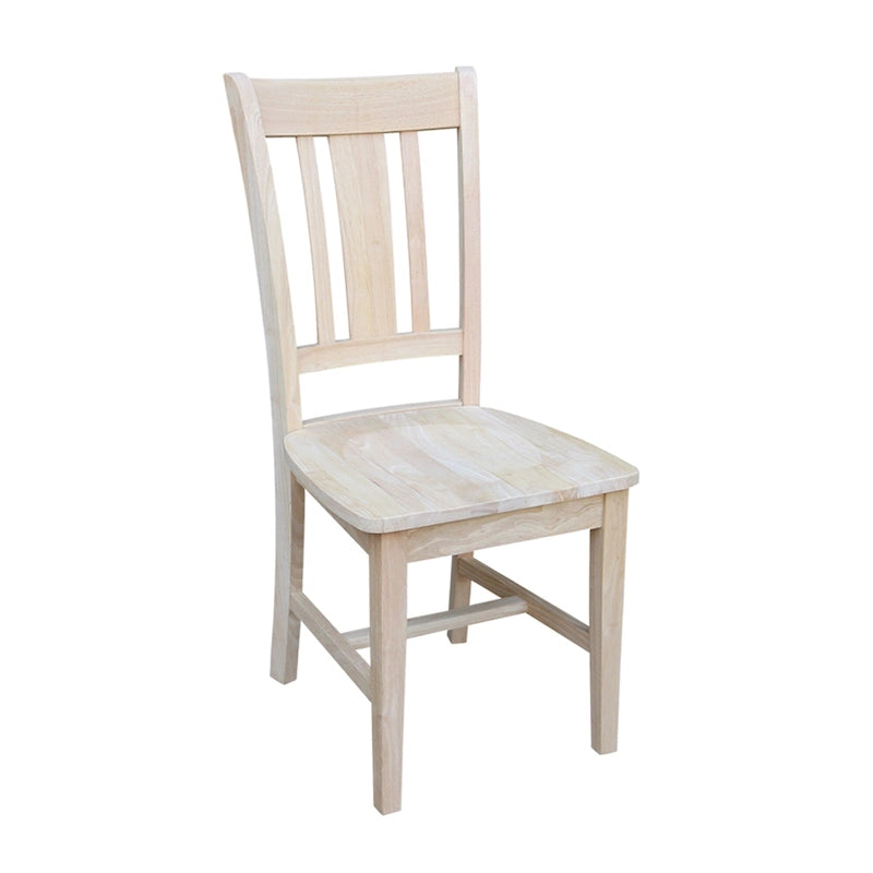 Chaises à dossier plat San Remo en bois massif d'International Concepts, lot de 2