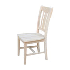 Chaises à dossier plat San Remo en bois massif d'International Concepts, lot de 2