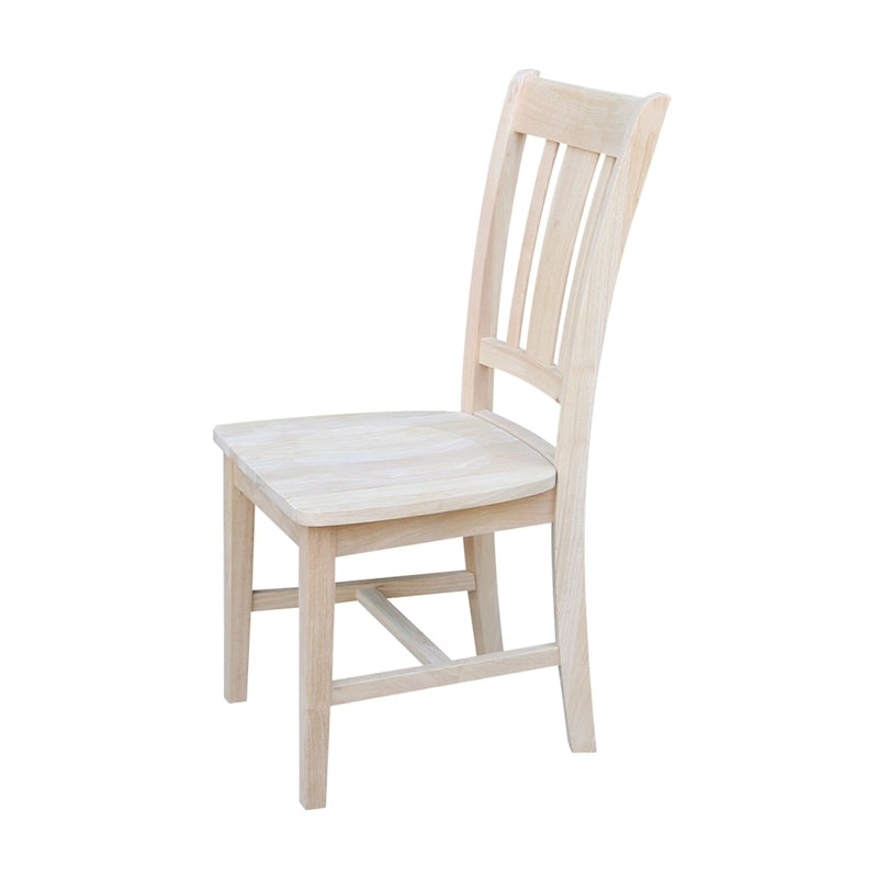 Chaises à dossier plat San Remo en bois massif d'International Concepts, lot de 2