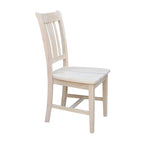 Chaises à dossier plat San Remo en bois massif d'International Concepts, lot de 2