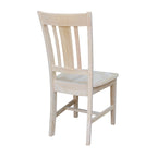 Chaises à dossier plat San Remo en bois massif d'International Concepts, lot de 2