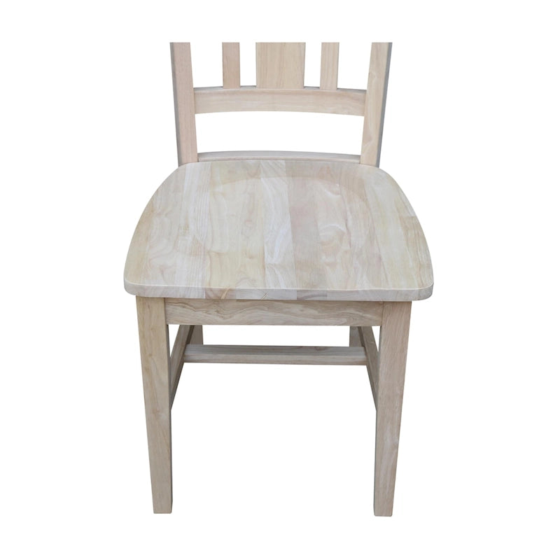Chaises à dossier plat San Remo en bois massif d'International Concepts, lot de 2